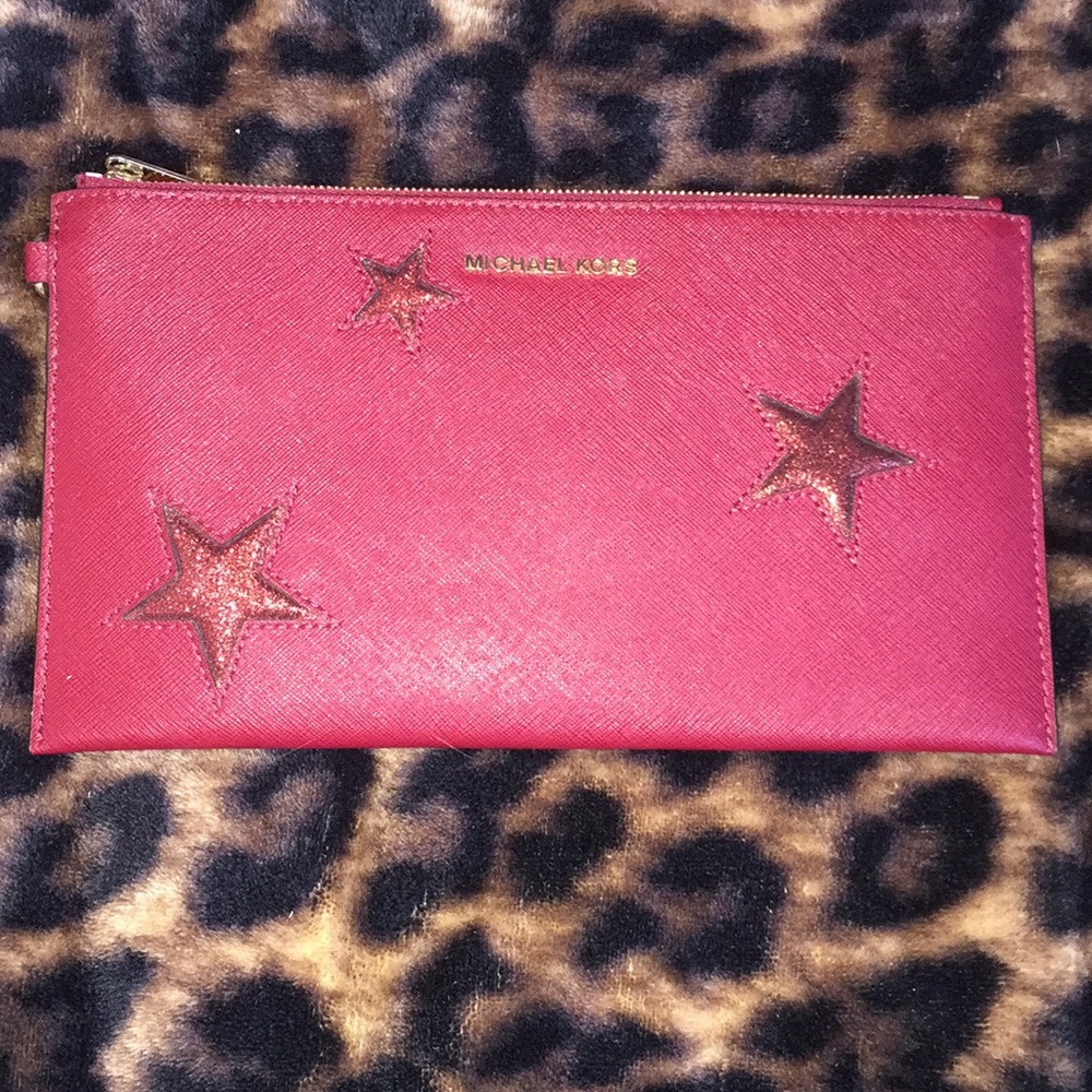 Red Michael kors clutch wristlet - Picture 1 of 3